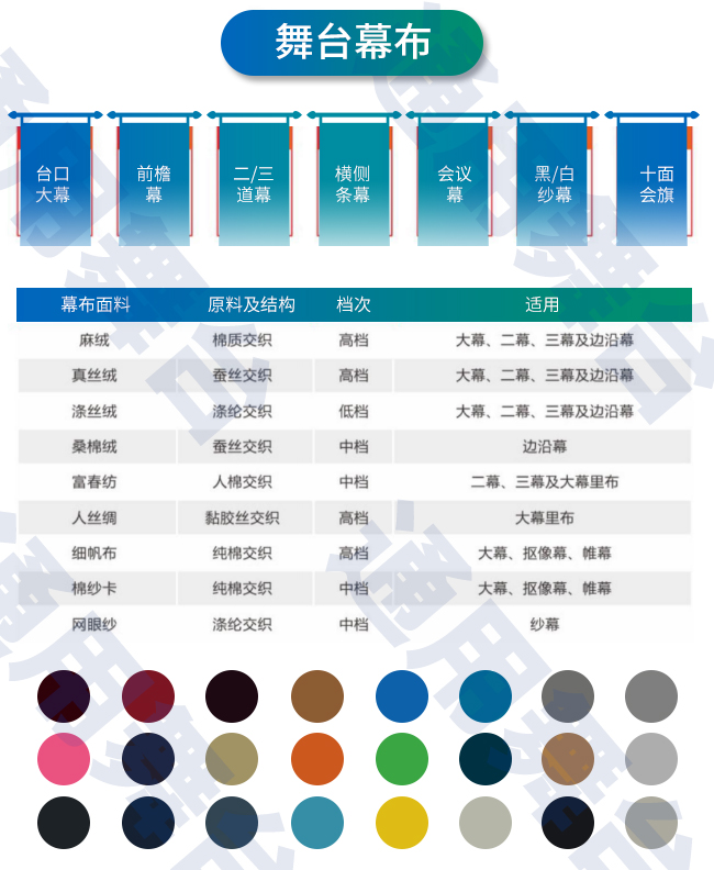 裝飾炫麗舞臺，提升演出效果！通用舞臺教您一圖看懂舞臺阻燃幕布
